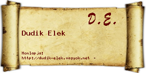 Dudik Elek névjegykártya